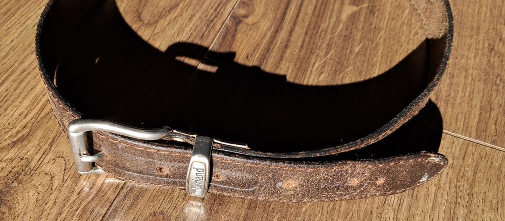 Timberland pasek skórzany brązowy