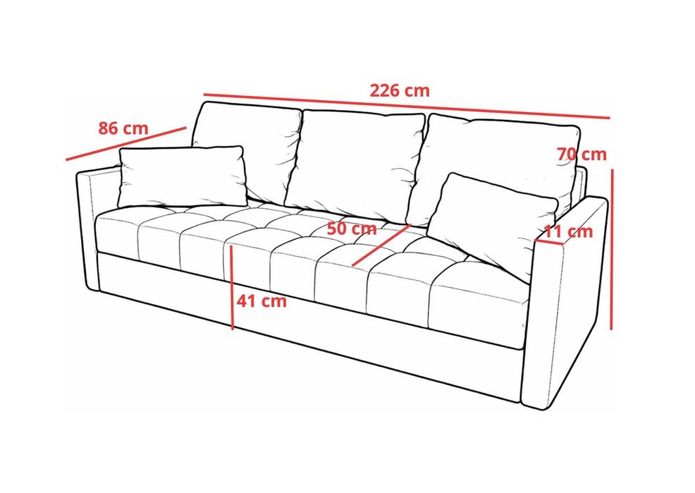 NOWA Sofa, Kanapa DOMINO z funkcją spania KUPUJESZ U PRODUCENTA
