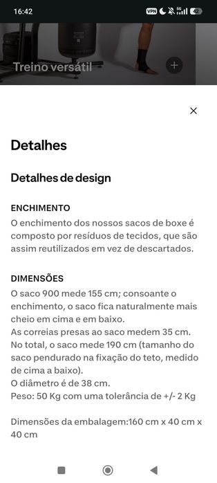 Saco de Boxe Pés/Punhos Adulto 900 50Kg - OUTSHOCK + EXTRAS: 3 Pares de Luvas de Boxe +1 Par de Ligaduras 70€
Saco de Boxe Pés/Punhos Adulto 900 50 kg