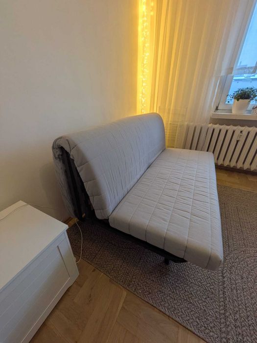 IKEA LYCKSELE sofa 2-osobowa, materac Murbo, pokrycie Knisa jasnoszare