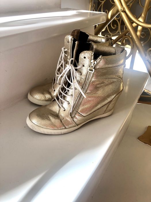 Torebka zlota mega kors Mk skórzana skóra naturalna oryginał