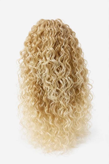 Peruka afro, mokra włoszka na mikroskórze blond sombre 55cm -Nessaja