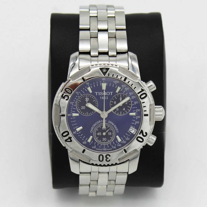 Zegarek Męski Tissot PRS 200 Chronograf Niebieska Tarcza Stal Nierdzewna Używany