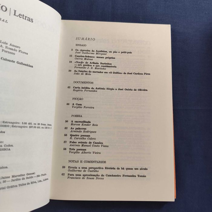 Revista Colóquio Letras 59 - Janeiro 1981