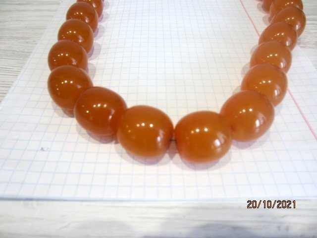 Бусы янтарь натуральный медовый винтажные крупные 130гр