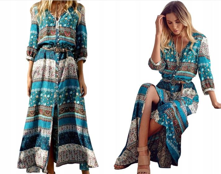 Sukienka Boho w fajne ciekawe wzory