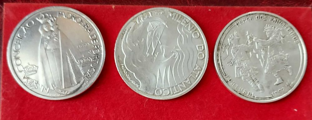 3 moedas em prara 1000 escudos