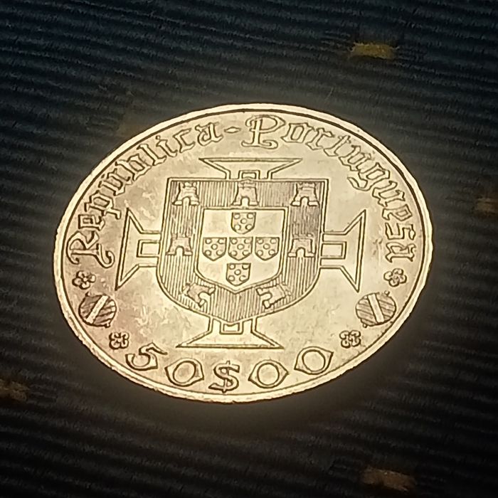 moeda 50.00 escudos prata vasco da gama
