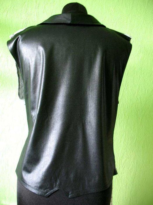 Spodnie - kamizelka - elegancka tkanina - 38 M - pas 66 cm Komplet