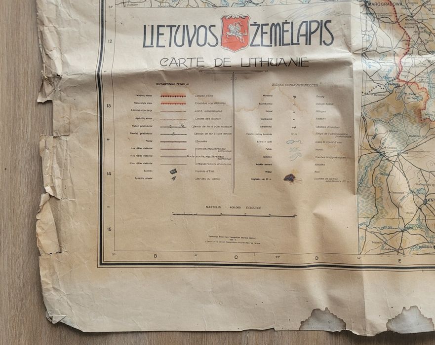 Mapa Litwy, Lietuvos Żemelapis z 1933 r.
