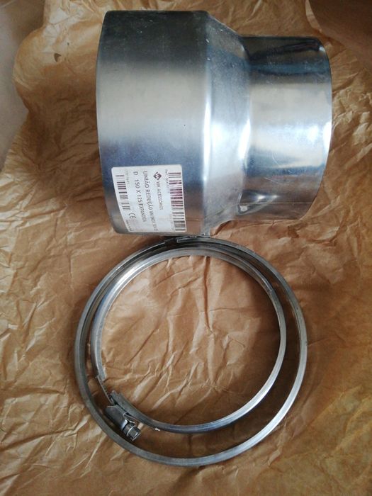 Redução de tubo INOX 150mm para 125 mm NOVA