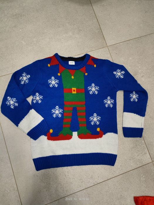 Sweterek świąteczny elf sweter 8-9 lat