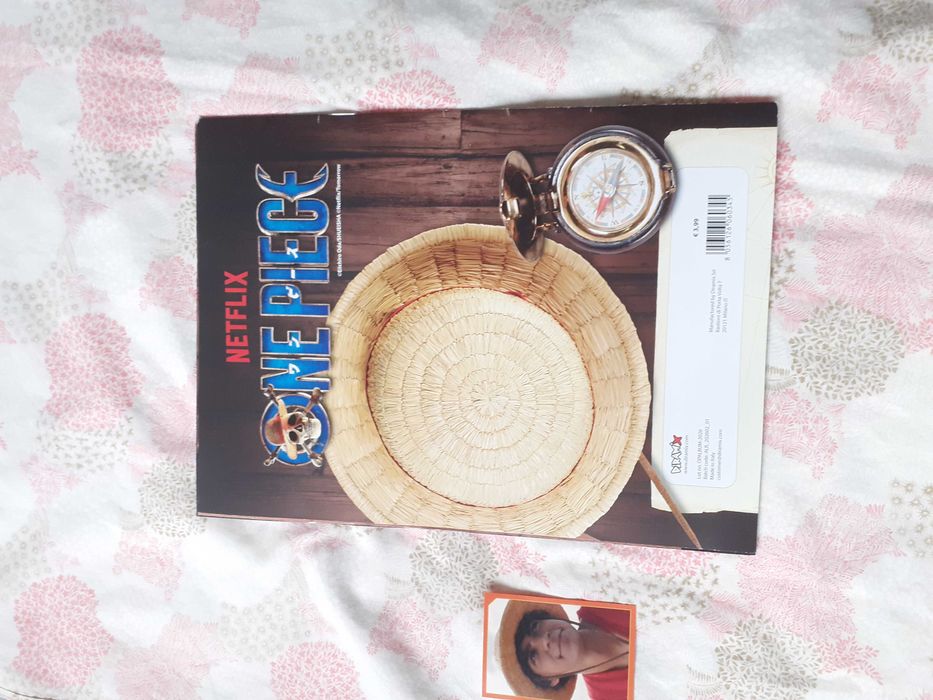 Caderneta Netflix One Piece com +/- 60 cromos ja colados e 1 repetido (tem uma página solta)