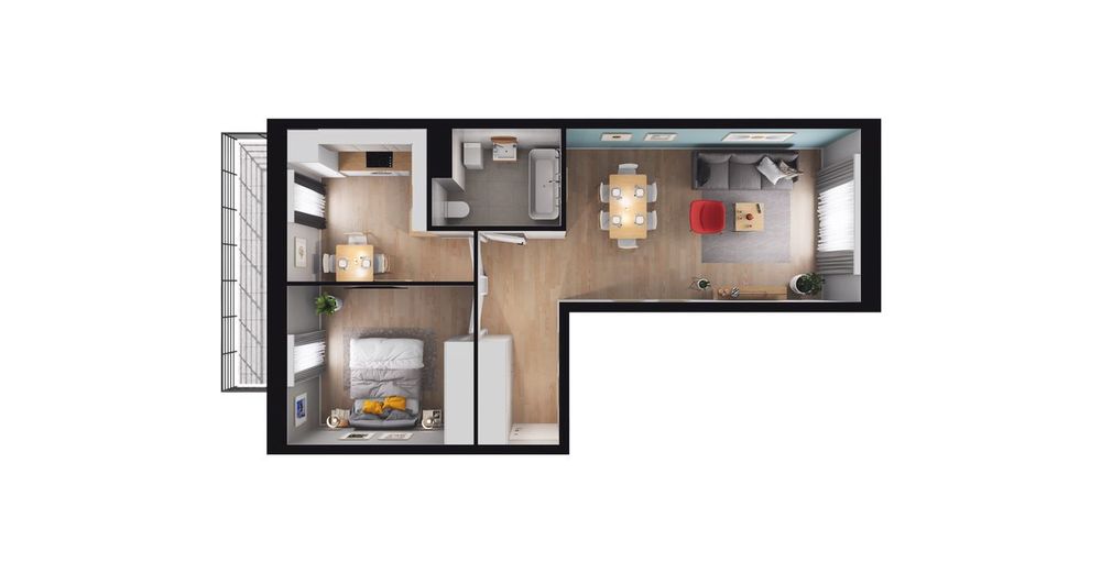 2-pokojowe mieszkanie 50m2 + balkon