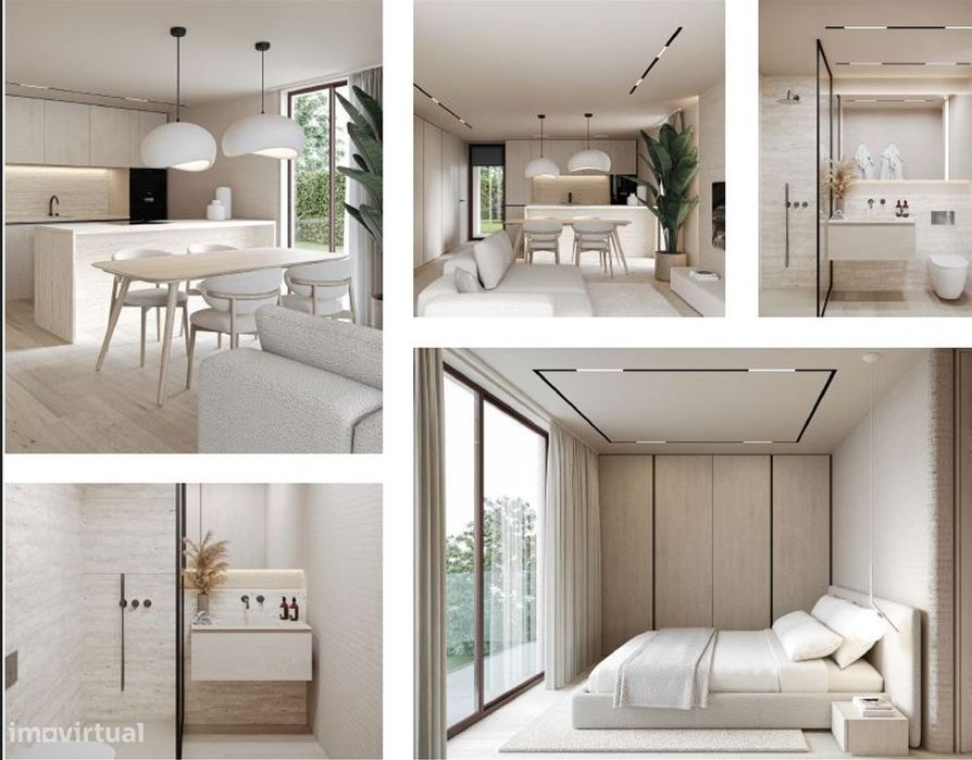 Moradia T2 nova em Alfena | Jardim privativo | Condomínio com piscina