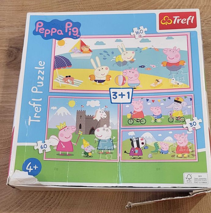Puzzle 4+ Świnka Peppa 4w1
