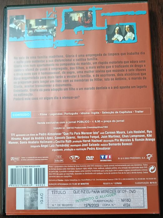 DVD "Que Fiz Eu Para Merecer Isto?" de Pedro Almodovar