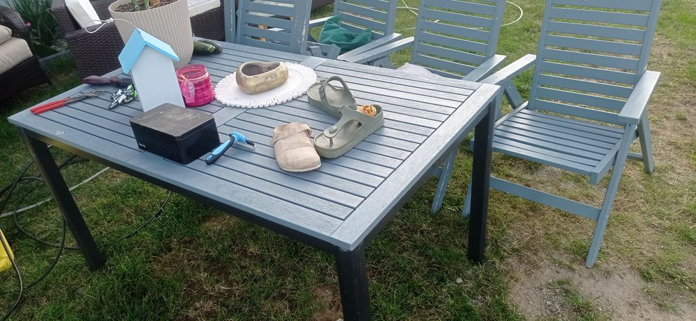 Meble ogrodowe drewno egzotyczne aluminium