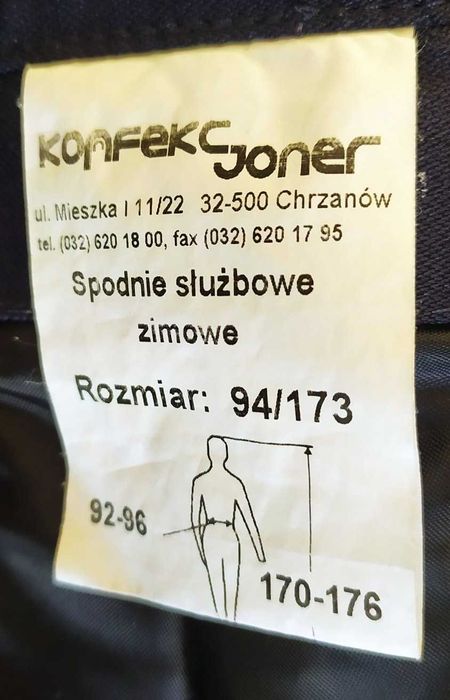 Policja - ocieplane spodnie służbowe