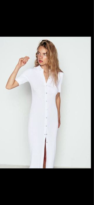 Біла сукня в рубчик  zara