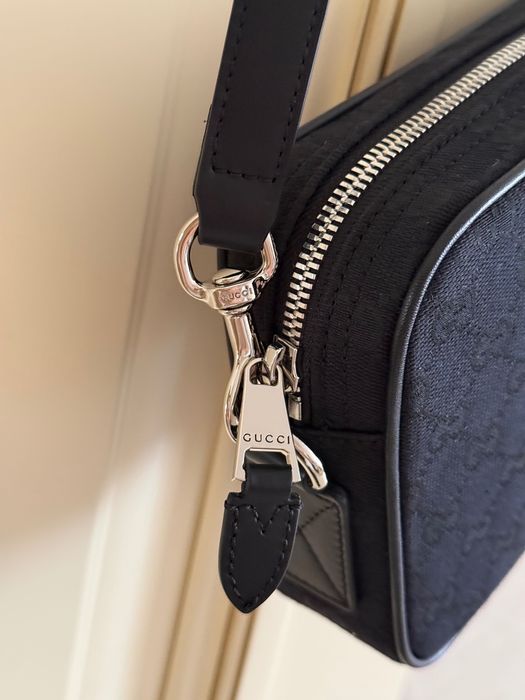Сумка Gucci Оригинал Через Плечо l Gucci GG Supreme Canvas Camera Bag Black l Мужская Сумка Gucci l Gucci Оригинал