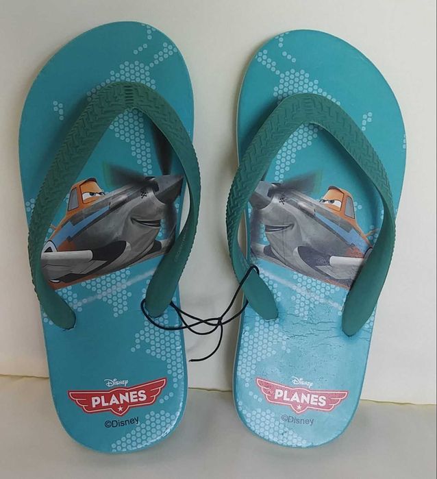 H&M rozm. 30-31 NOWE klapki Disney PLANES turkusowe japonki