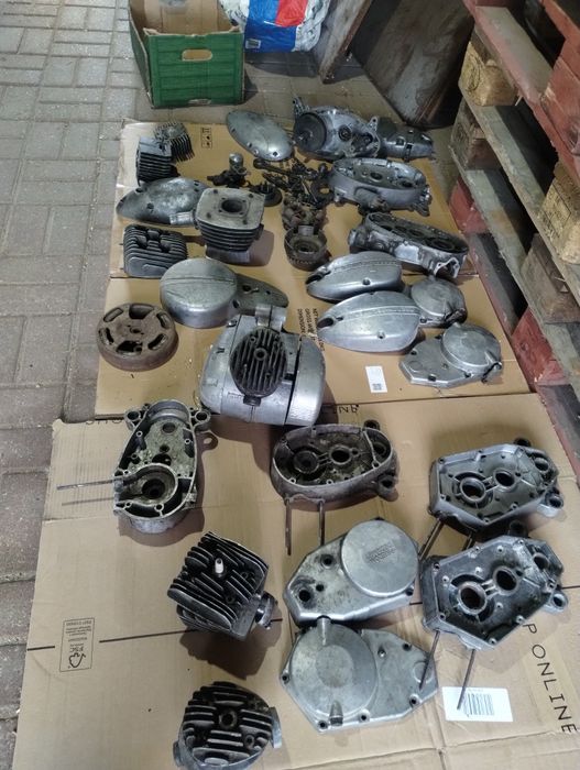 Motorynka Romet Komar Wsk Jawa kartery silnik cylinder gaźnik  części komplet ogromny zestaw