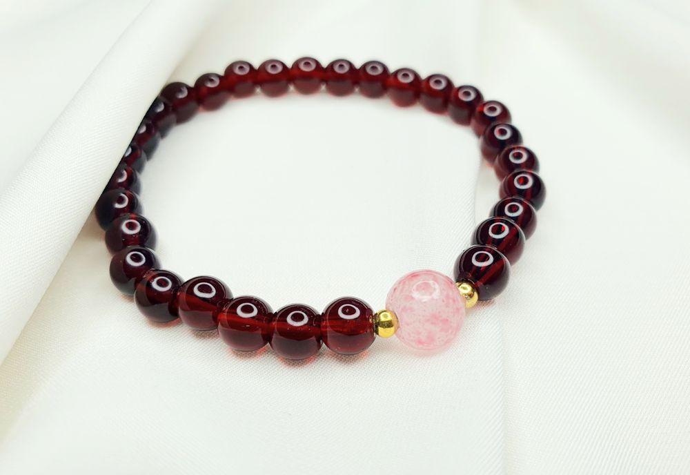 Bransoletka z Granatu Deep Red