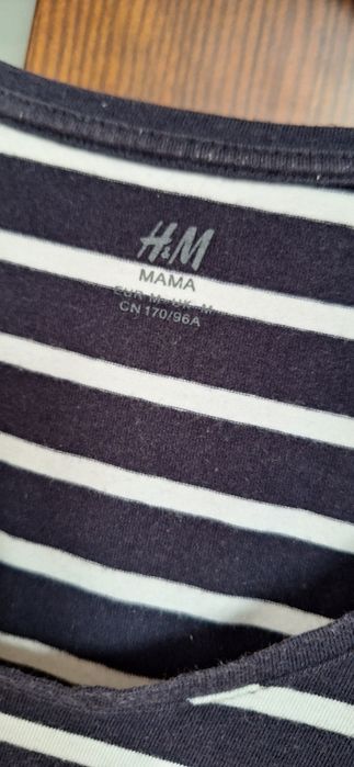 Sukienka M H&M Mama ciążowa bawełna w paski