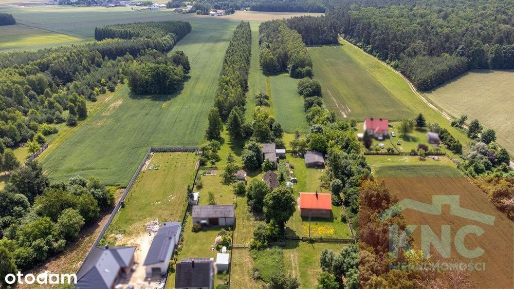 Działka 0,89 ha wraz z zabudowaniami
