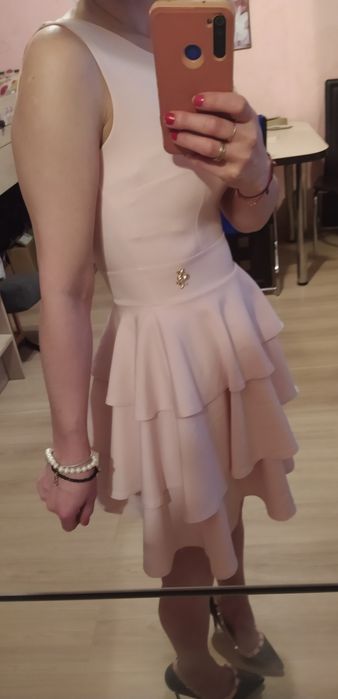 Sukienka r36/XS pudrowy róż