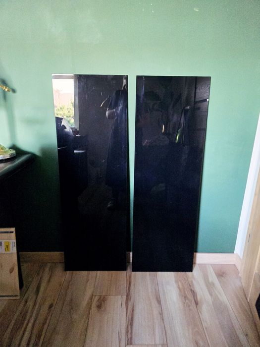 BESTA panel górny, czarne szkoło 2 szt blat 120x40 tv 
Panel górny, sz