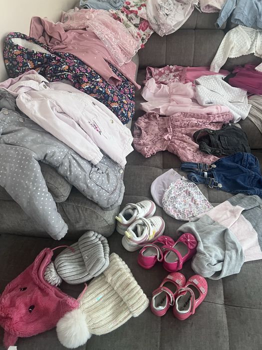 Paka ciuszkow dla dziewczynki 92 sukienki spodniczki  buty kurtki