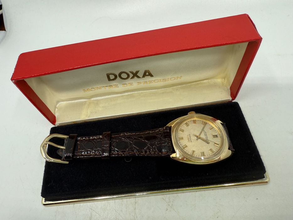 Złoty zegarek Doxa automatic złoto próba 750