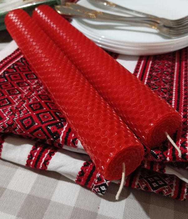 Свічка медова червона 2 шт/4 шт/ 6 шт