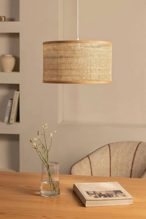 Abajur Rattan Natural Sklum | Estilo Boho / Escandinavo