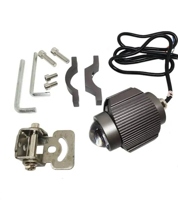 Универсальная мини фара LED линза 3 в 1 белый +желтый ближний +дальний