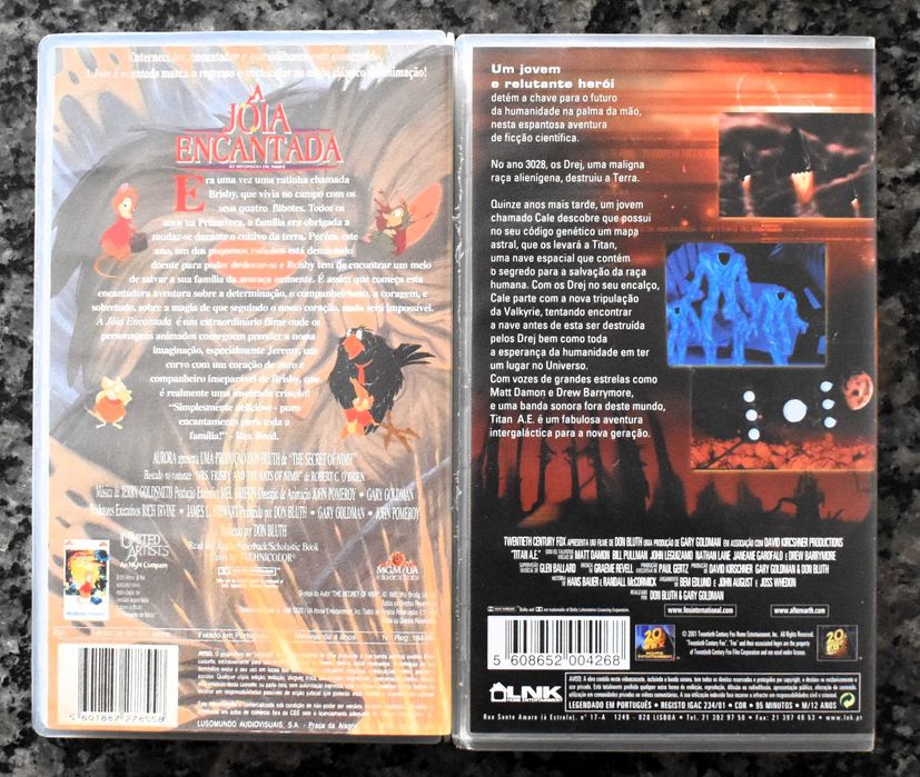 Lote 6 filmes de animação em VHS