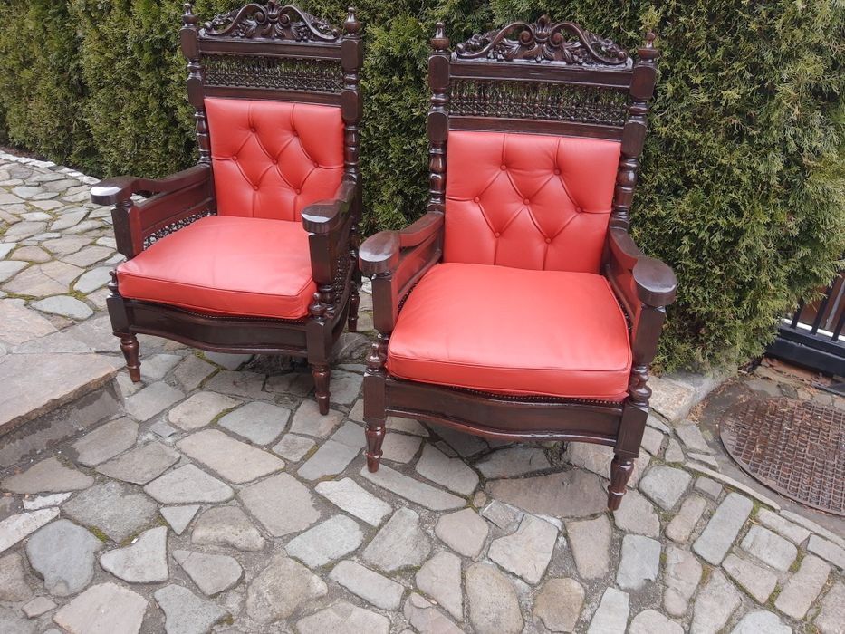 Fotel Tron nowa naturalna skóra