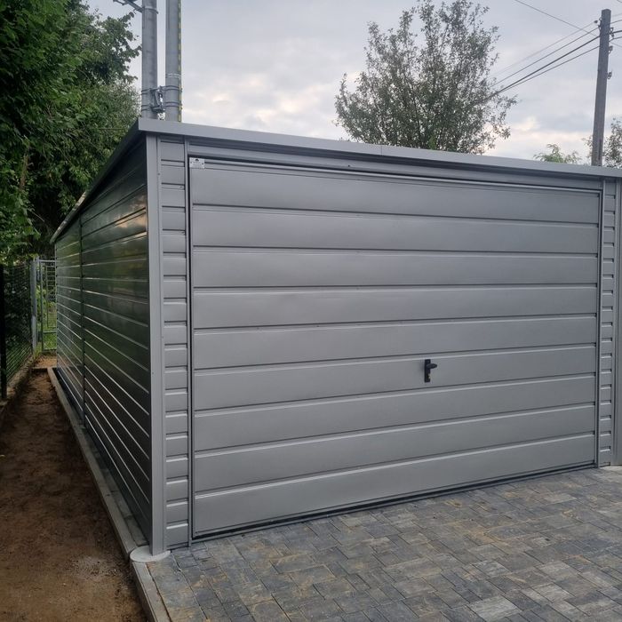 Garaż blaszany 3.5x6m solidna konstrukcja profil zamknięty ocynkowany
