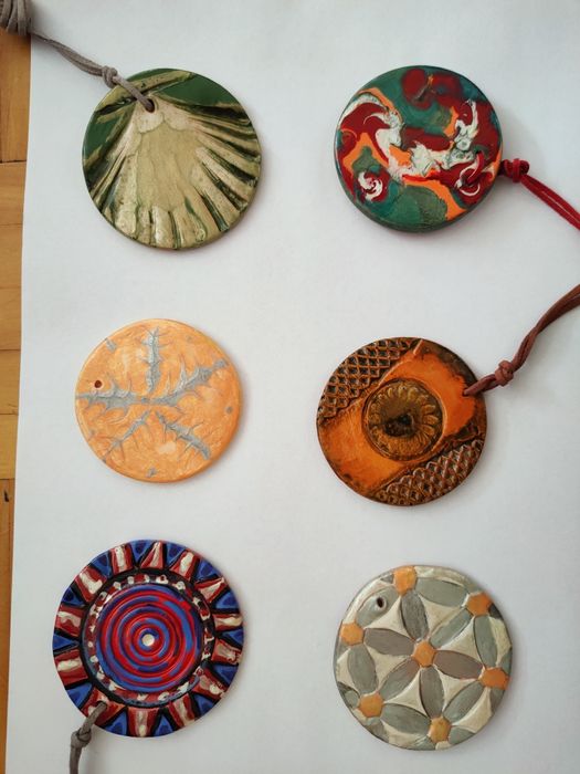 Wisiorek Naszyjnik Biżuteria glinka ceramiczna