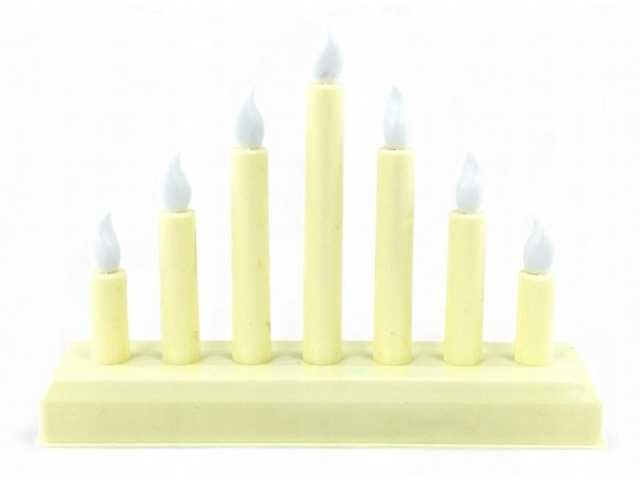 Świecznik Adwentowy LED Siedmioramienny BEŻOWY+BATERIE GRATIS