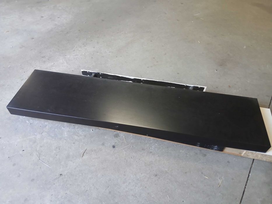 Estantes prateleiras de parede 110x26x5cm branco e preto + acess.