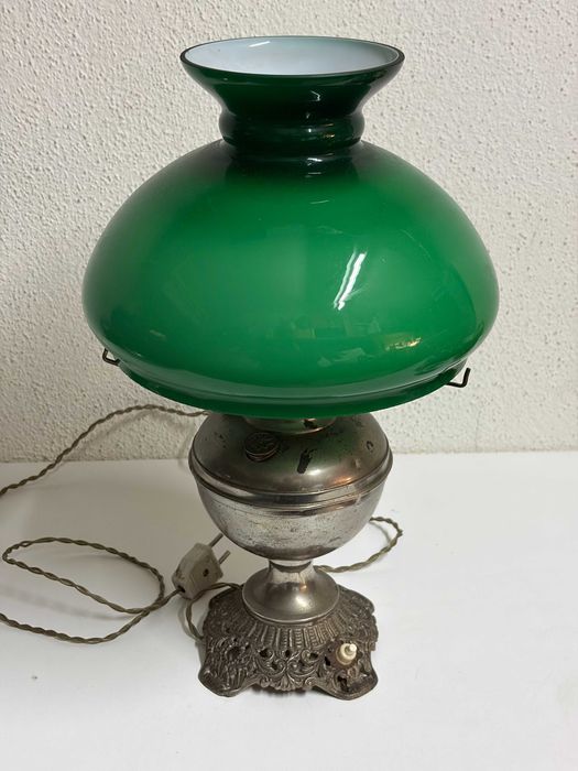 Candeeiro Vintage Americano – Vidro Opalino Verde