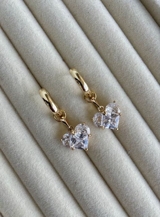 Kolczyki kongo z serduszkami + pudełko