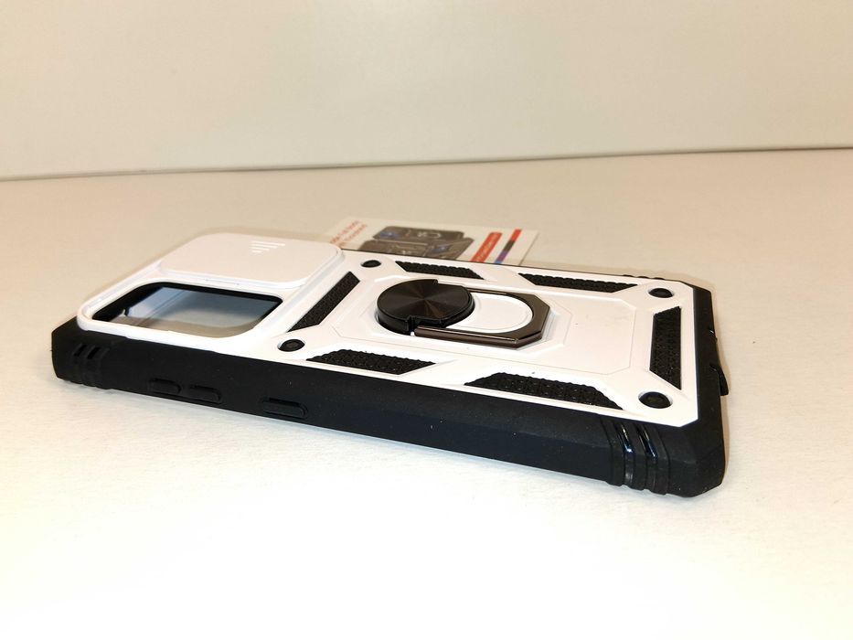 Z101 Etui Pancerne Do Samsung Galaxy S21 Ultra Kickstand Biało Czarne