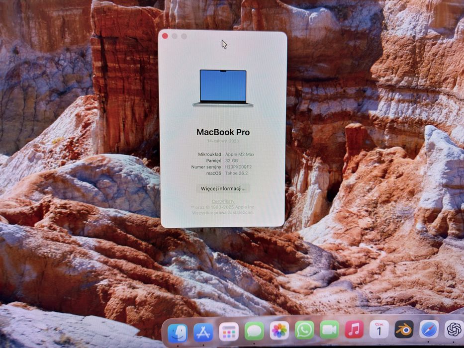 Macbook m2 Pro Max 14 cali,  1 tb 32gb ram 2023