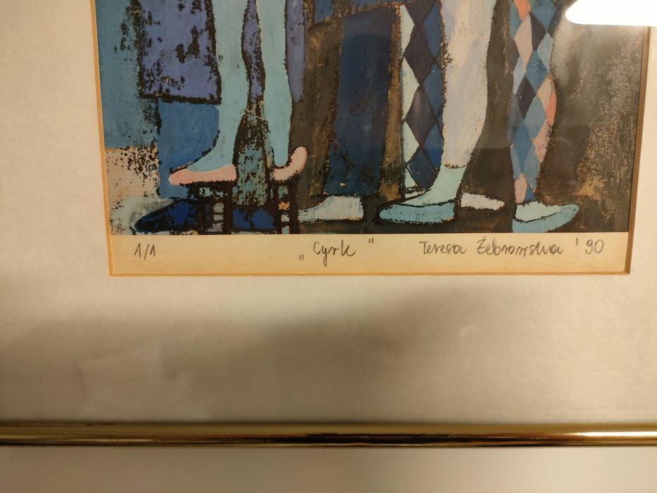 Obraz Teresy Żebrowskiej "Cyrk" jedyny egzemplarz, sygnatura