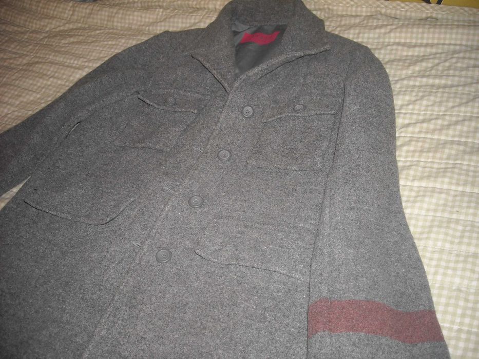 Sobretudo casaco cinzento estilo militar