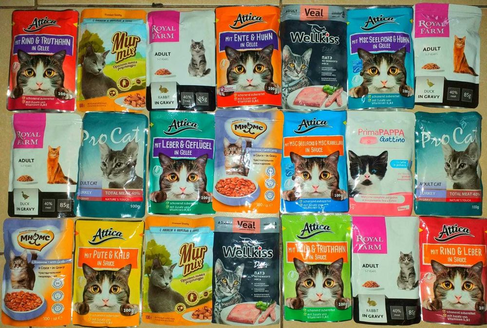 60 saszetek dla kota w mixie marek i smaków.